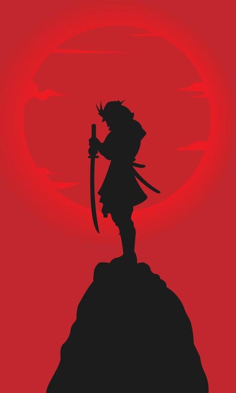 Samurai Shilhouette Ninja Japanese Vector Ninja Art Drawing, Japanese Art Samurai Wallpaper, Japanese Ronin Tattoo, Ninjas Art, Tattoo Ninja, Ninja Silhouette, Ninja Drawing, Japanese Ronin, Ronin Tattoo