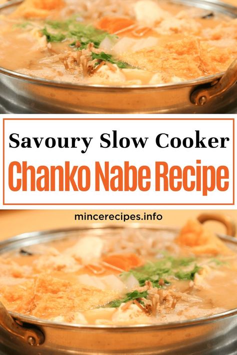 Looking for authentic Japanese soup recipe, this slow cooker chanko nabe recipe is a must try. It's a popular dish in Japan that you wouldn't miss when you visit. But for now, you can make the dish at home. Here I tried a recipe for a day in the slow cooker, but 4 to 6 hours would have been better than 8. Everything can be prepared the night before, but don’t add the broth until just before cooking time. Ground Chicken Recipes / Chicken Mince Recipes Slow Cooker International Recipes, Slow Cooker Recipes Asian, Slow Cooker Japanese Recipes, Chanko Nabe Recipe, Crockpot Japanese Curry, Chicken Mince Recipes, Slow Cooker Japanese Curry, Chanko Nabe, Nabe Recipe