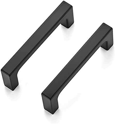 Amazon.com: cabinet hardware - Black / Pulls / Cabinet Hardware: Tools & Home Improvement Matte Black Cabinet Pulls, Black Cabinet Pulls, Drawer Pulls Kitchen, Black Kitchen Handles, Drawer Pulls Kitchen Cabinets, Black Cabinet Handles, Square Cabinet, Black Drawer Pulls, Kitchen Drawer Pulls