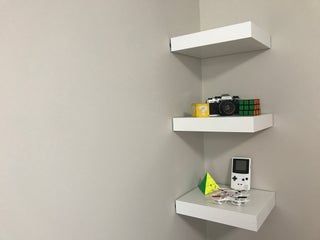 Lack Shelves, Ikea Lack Wall Shelf, Holes In The Wall, Pallet Deck Diy, Lack Shelf, Ikea Lack Shelves, Corner Shelf Ideas, Closet Diy, Ikea Closet