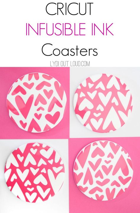 Coasters With Cricut, Diy Coasters Tile, Valentines Coasters, Day Party Decor, Infusible Ink Transfer Sheets, Valentine's Day Crafts, All Pins, Coaster Crafts, Transfer Sheets