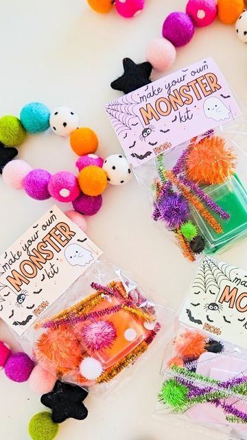 Ashley McLaughlin- Let's Make Holiday Magic! on Instagram: "🦇👻DIY Create Your Own Monster Kits 👻🦇  These couldn't be any easier and I have it all linked and ready for you!🎃👻🧡😍  Comment "monster" for the links & my free printable!  Follow @michaelsstores and share how YOU #MakeItWithMichaels🎃🥰  Follow me for more Halloween printables and DIY!  Xoxo, Ash  #MichaelsMakers #MakeItWithMichaels #everythingtocreateanything #ad #halloween #halloweeninspo #halloweendiy #halloweenclassgift #teachershare #teacherinspo #freeprintables" Make Your Own Monster Kit, Create Your Own Monster, Monster Printable, Make Your Own Monster, I Have It All, Diy Monsters, Halloween Tags, Class Gift, Halloween Inspo