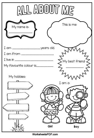 All About Me Activities for Toddlers My Your Worksheet, About Me For Kids, All About Me Worksheet For Kids, About Myself Worksheet, About Myself Worksheet For Kids, All About Me, All About Me Activities For Toddlers, Ingles Kids, Toddler Worksheets