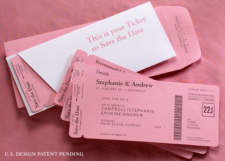 #save #the #date #airline #ticket for #destination #wedding Wedding Planner Card, Pink Tickets, Debut Ideas, Sky Diving, Paris Birthday, Ticket Design, 카드 디자인, Invitation Kits, Wedding Invitations Diy