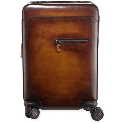 Berluti Formula 1004 Leather Trolley Suitcase (£5,705) ❤ liked on Polyvore featuring bags and luggage Luxury Luggage, Key Pouch, Linking Rings, No Color, Brass Hardware, Luggage Tags, Travel Luggage, Luggage Bags, Travel Bags