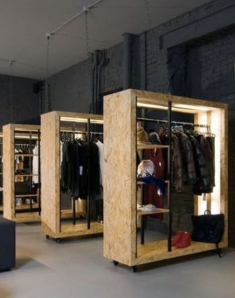 Osb Design, Retail Clothing Racks, Design Studio Space, Clothing Store Displays, Clothing Store Interior, Interior Shop, Viborg, Showroom Design, Display Furniture