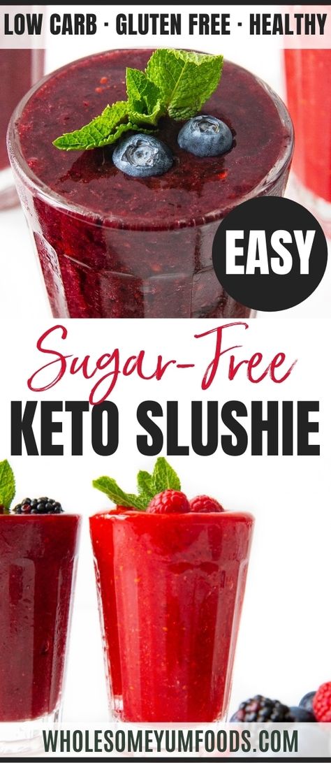 Homemade Slushies, Keto Beverages, Sugar Free Smoothies, Slushy Drinks, Slush Recipes, Keto Dishes, Keto Appetizers, Sugar Free Drinks, Keto Smoothie