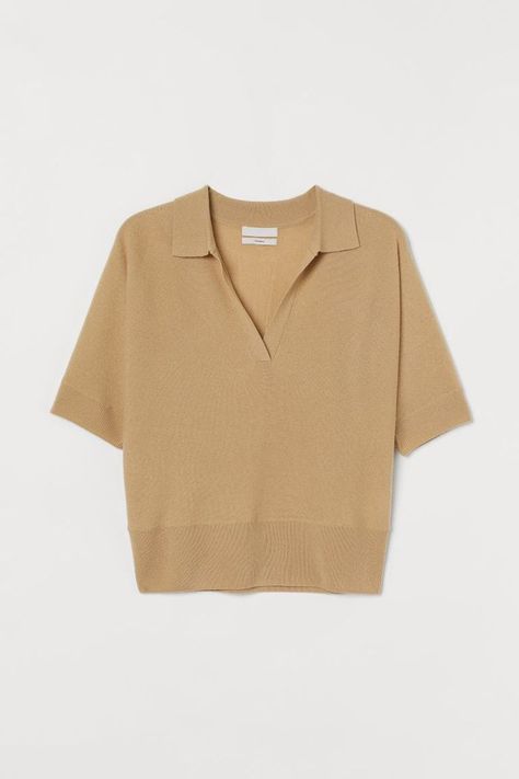 Knitwear Trends, H&m Fashion, Beige Pullover, Fine Knit Sweater, H&m Shorts, Cashmere Jumper, Short Sleeve Sweater, Beige Sweater, Cool Sweaters