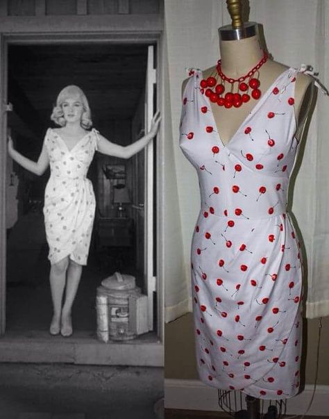 Marilyn Monroe "The Misfits" 1961 Marilyn Monroe Outfits, Norma Jean Marilyn Monroe, Marilyn Monroe Dress, Monroe Dress, Pinup Vintage, Marilyn Monroe Fashion, Hollywood Costume, Look Retro, Cherry Dress