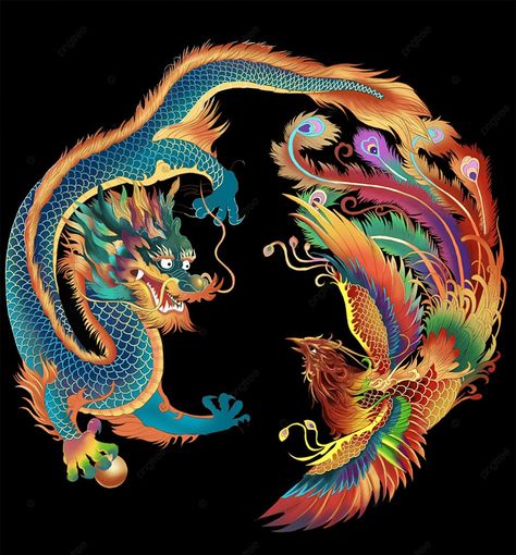 Phoenix Pictures, Happiness Picture, Search Png, Phoenix Vector, Phoenix Painting, Phoenix Dragon, Eastern Dragon, Japanese Dragon Tattoo, Japan Tattoo Design