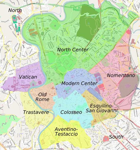 Districts of Rome Map • Mapsof.net Rome City Map, Rome Map, Travel Phrases, Metro Map, Subway Map, Rome City, Rome Travel, Detailed Map, Travel Maps