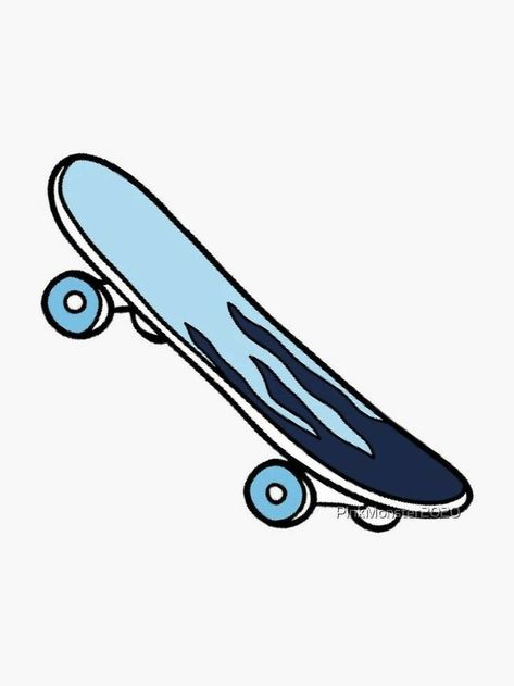 Drawing Y2k, Sticker Y2k, Blue Skateboard, Pink Glitter Background, Y2k Stickers, Skateboard Aesthetic, Skateboard Deck Art, Preppy Stickers, Red Bubble Stickers