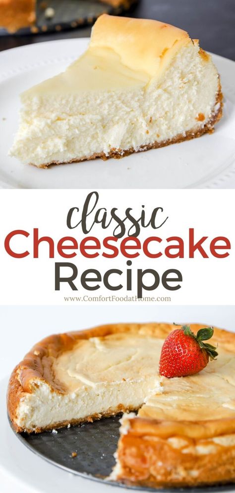 If you've been on the hunt for a delicious homemade cheesecake recipe, look no further. This velvety-rich dessert is absolutely delicious and delightful for your taste buds. You'll have no regrets when you make this classic cheesecake! Homemade Cheesecake Recipe, Homemade Cheesecake Recipes, Cheesecake Recipes Classic, Cheesecake Toppings, Homemade Cheesecake, Classic Cheesecake, Rich Desserts, Southern Food, No Regrets