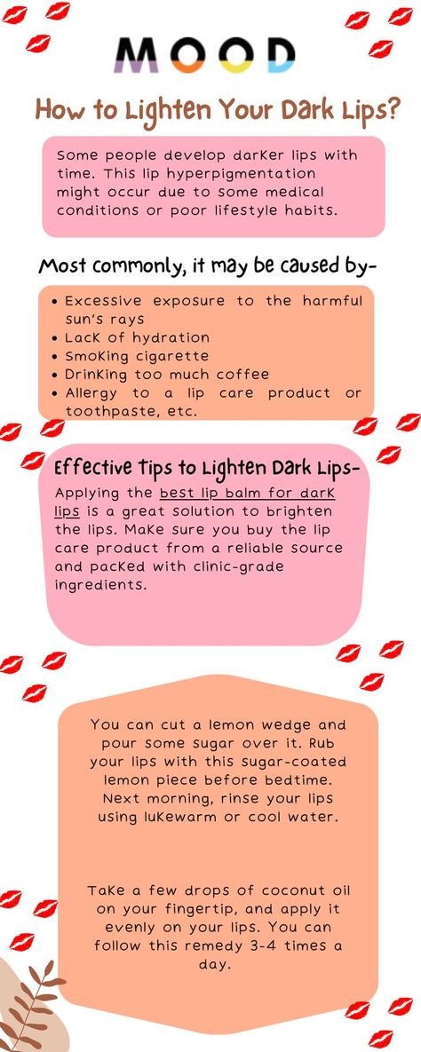 Best Lip Balms For Dark Lips How To Lighten Dark Lips, Lip Lightening Products, Lip Hyperpigmentation, Poor Lifestyle, Home Remedies For Allergies, Lip Lightening, Home Remedies For Warts, Warts Remedy, Natural Remedies For Migraines