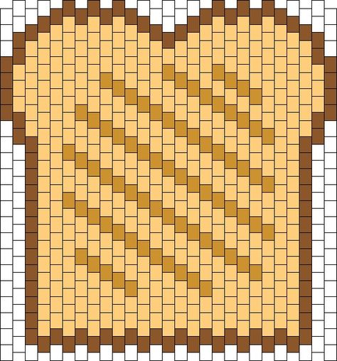 Kawaii Toast Bag Panel Front Pony Bead Patterns | Food Kandi Patterns for Kandi Cuffs Kandi Patterns Templates Bag, Kandi Bag Pattern, Kandi Bag, Kawaii Toast, Bloom House, Kandi Mask, Kandi Cuff Patterns, Kandi Inspo, Kandi Cuffs