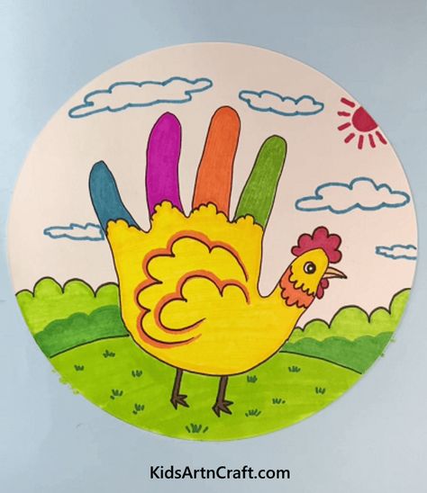 Hand Animals Drawing, Easy Drawing For Kindergarten, Drawing For Grade 1, Drawing For Small Kids, Drawing Ideas For Kindergarten, First Grade Drawing, Circular Drawings, Sunflower Drawing Easy, Drawing Easy Step By Step