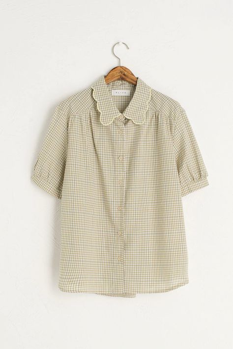 [AffiliateLink] Nori Check Blouse, Beige #fashiontopsblousesimple Blouse Simple, Check Blouse, Vintage Prairie Dress, Beige Fashion, Checked Blouse, Fashion Tops Blouse, Casual Shirt Women, Stripe Outfits, Top Wedding Dresses