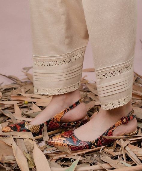 Trouser Designs on Instagram: “#latest_trouser_designs #justideas” Trouser Designs Pakistani, Ammara Khan, Trouser Pants Pattern, Shalwar Design, Stylish Pants Women, Women Trousers Design, Salwar Pants, Womens Pants Design, Lace Dress Design