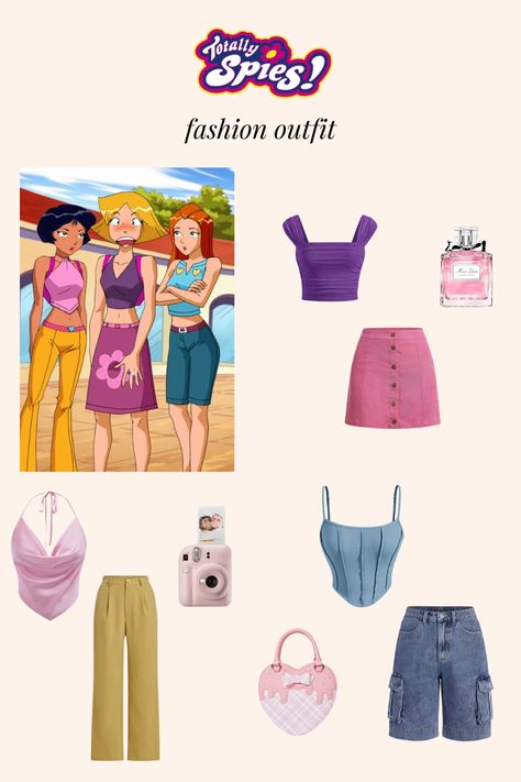 fashion outfit inspo | totally spies | sam totally spies | alex totally spies | clover totally spies | totally spies outfit Clover Totally Spies Outfit, Totally Spies Sam Outfits, Totally Spies Fashion, Totally Spies Outfits, Alex Totally Spies, Totally Spies Clover, Totally Spies Sam, Sam Totally Spies, Spies Outfits