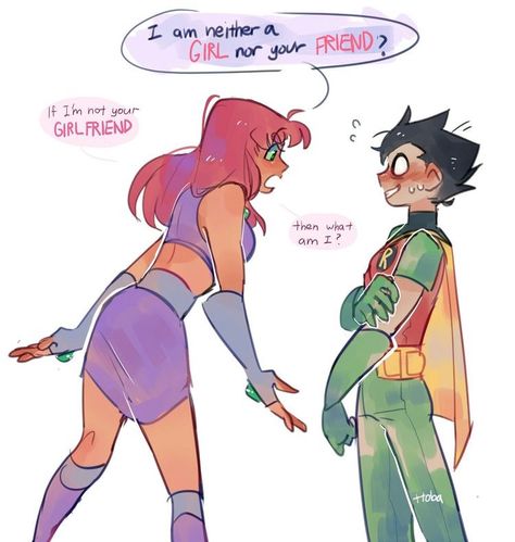 Robstar Fanart, Robin Starfire, Teen Titans Love, Teen Titans Starfire, Nightwing And Starfire, Original Teen Titans, Teen Titans Fanart, Teen Titan, Dc Comics Artwork