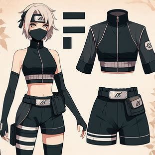 Ninja Anime Outfit, Anbu Black Ops Outfit, Naruto Character Outfits, Naruto Clothing Ideas, Anime Outfit Designs Female, Anime Ninja Outfits Female, Anime Female Fighter Outfit, Naruto Female Oc Outfits, Naruto Female Outfits