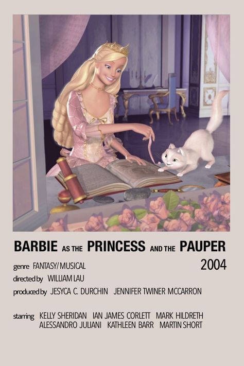 Princess And The Pauper Aesthetic, Pauper Aesthetic, Barbie Movies List, The Princess And The Pauper, Romance Movie Poster, Movie Character Posters, Animated Movie Posters, Movies To Watch Teenagers, Princess And The Pauper