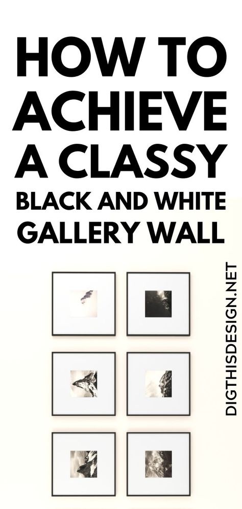 If you adore black and white color schemes, you are most likely a person of refined tastes: luxury carpets, crystal glasses, and silk underwear..  Art is a window to the soul, and your soul is filled with quiet strength. Moreover, a person who feels that strongly about art needs to have a classy black and white gallery wall. Below, is a guide on how to achieve a gallery wall that will turn your visitor’s heads. #gallerywall #galleryart | Digthisdesign.net Head Boards Ideas, Black And White Gallery Wall, White Gallery Wall, Kitchen Wall Hangings, Making Money On Youtube, Home Design Diy, Blogger Inspiration, Crystal Glasses, Black And White Color