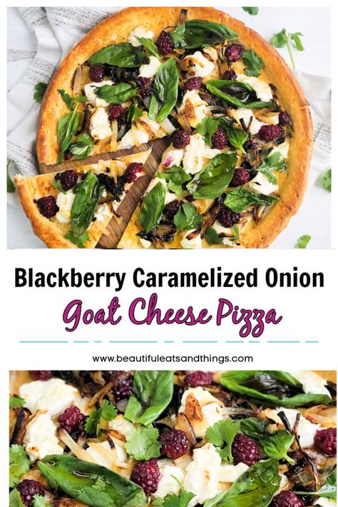 Blackberry Raspberry Recipes, Blackberry Pizza, Berry Pizza, Blackberry Dessert, Cheese Crust Pizza, Pizza Oven Recipes, Ig Food, Pizza Birthday, Onion Pizza