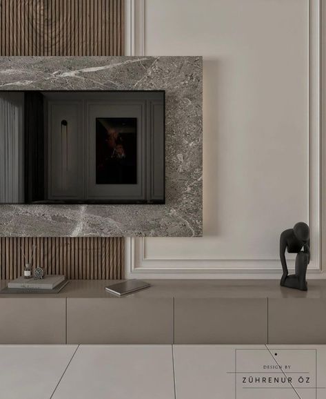 Marble Living Room, Wall Tv Unit Design, Tv Room Design, Salon Interior Design, Kitchen Design Decor, Living Room Decor Cozy, Apartment Decor Inspiration, Rooms Home Decor, Tv Wall