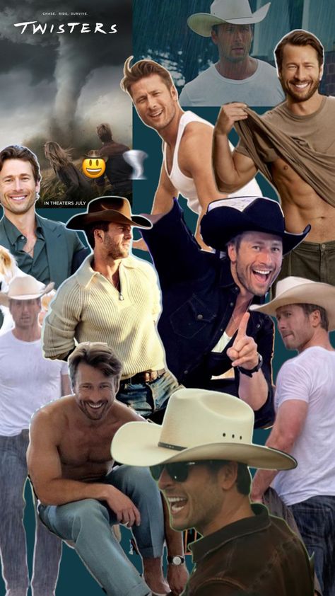 Twisters, Glen Powell, Top Gun Maverick, Anyone But You, Glenergy, Cowboy, Hot guy, Tornado Wrangler Twister The Movie, Glenn Powell, Glen Powell, Country Men, Hottest Guy Ever, Attractive Guys, Hot Actors, Country Boys