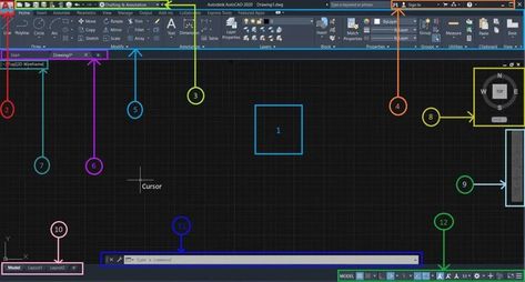 Workspace screen AutoCAD Autocad 2016, Learn Autocad, Autocad, User Interface, Work Space, Start Up, Step By Step, Layout, Screen