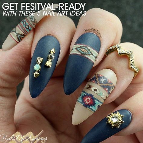 Headed to #stagecoach for this years #Country #music best? Show off your best #cowgirl #naildesign with our favorite #festival #nailart on #Nailstyle! LINK IN BIO Country Music Nails, Native American Nails, Music Festival Nails, Rodeo Nails, Music Nails, Indian Nails, American Nails, Western Nails, Matte Nail Art