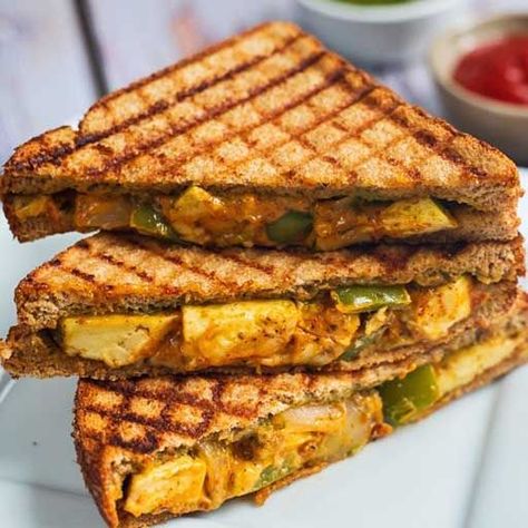 Schezwan Paneer, Paneer Sandwich, Paneer, Sandwiches, Cafe