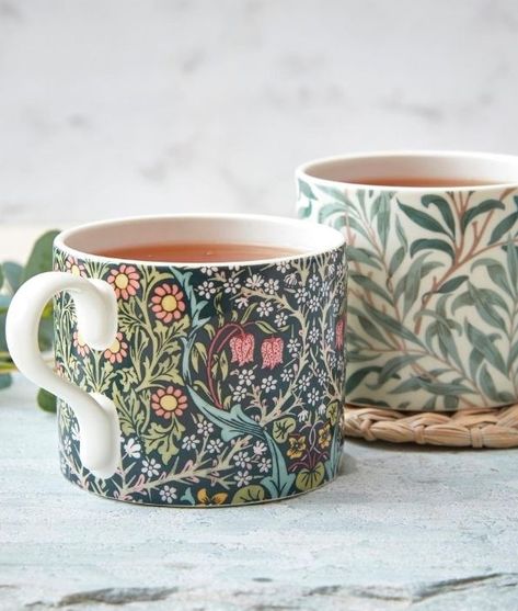 Vintage Floral Decor, China Painting, Porcelain Mugs, Ink Illustrations, Fine Porcelain, Cups And Mugs, William Morris, Mugs Set, Just Because