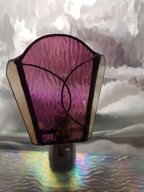 Stained Glass Romantic Style Night Light | Etsy Glass Night Lights, Warm Purple, Stained Glass Night Lights, Brass Fittings, Romantic Style, Night Lights, Kind Heart, Light Shades, Paper Lamp