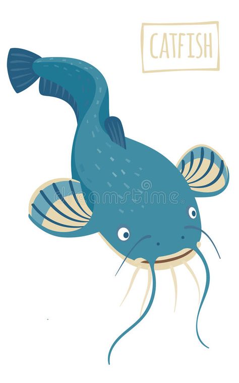 Catfish Cartoon, Catfish Illustration, Catfish Images, Catfish Drawing, Mexico Illustration, Catfish Fish, Animale Marine, Fishing Baby, Baby Fish