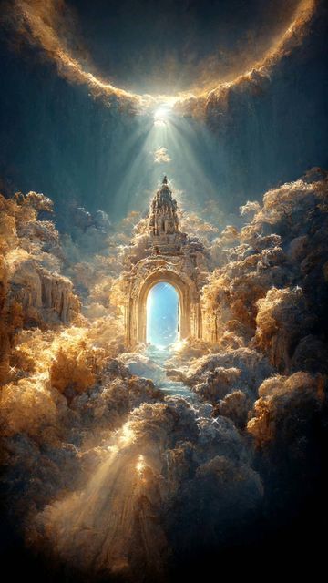 Paradise Fantasy Art, Heaven Pictures Paradise, Ascension Aesthetic, Heaven And Hell Art, Heaven Core, Heavenly Landscape, Heavenly Aesthetic, Heaven Illustration, Ascension Art