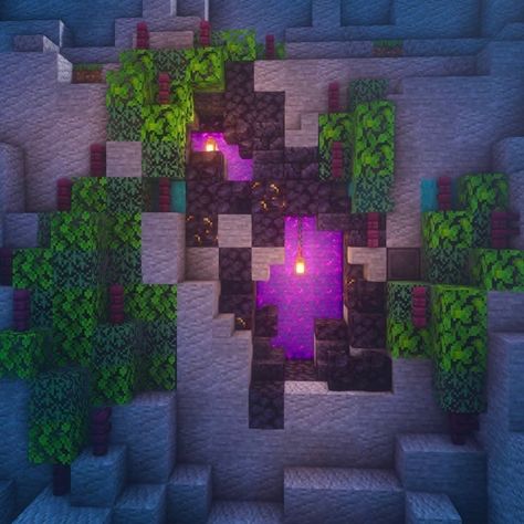 Minecraft Builds & Inspiration on Instagram: “What do you all think of this nether portal design? ✨ ———�——————————— Follow @hermitcraftt  Follow @hermitcraftt  Follow @hermitcraftt Via:…” Medieval Nether Portal, Cute Nether Portal, Nether Portal Designs, Nether Portal Design, Minecraft Portal, Nether Portal, Minecraft Shops, Minecraft Statues, Portal Design