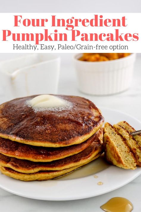 Healthy Pumpkin Pancakes, Clean Eating Vegetarian, Home Works, Paleo Pancakes, Pumpkin Pancake Recipe, Slender Kitchen, Pancakes Breakfast, Weight Watchers Breakfast, Pumpkin Pancakes