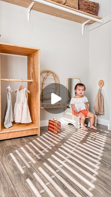 Micha Urquico on Instagram: "Organize + Transition

My infant closet system to Kalea’s Montessori Wardrobe 🥹

She’s been showing interest in dressing herself and I have just been in denial. I finally had the courage to take all of her small clothes and baby items and gave her a Toddler Wardrobe 😭

Here’s what I did when it seemed overwhelming:

1 Go through each section and take out all the small clothes sizes 12 months and below, baby socks, baby bibs, baby turbans 
2 organize by category dresses to be hang,
 pants, sando/tshirt, pjs, socks to be in their separate baskets
3 Setup her wardrobe. We bought this from @jojomontessori
  2 choices of top
  2 choices of pants
  2 choices of dress/overalls
4 Setup a self-care station
  Mirror in her level
  Step stool to act as a chair
  A hook Infant Closet, Self Care Station, Montessori Wardrobe, Toddler Wardrobe, Dress Overalls, Clothes Sizes, In Denial, Baby Closet, Baby Turban