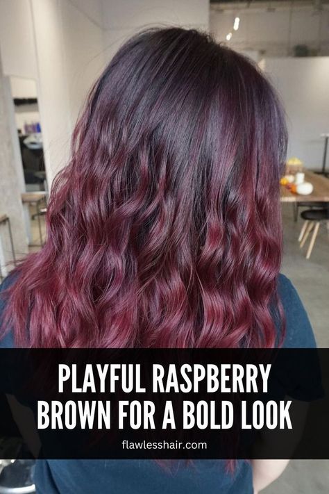 Raspberry Brown Raspberry Brown Hair, Red Brown Hair Colors, Raspberry Hair, Red Brown Hair Color, Brown Hair Trends, Red Brown Hair, Hair Trend, Color Help, Brown Hair Colors