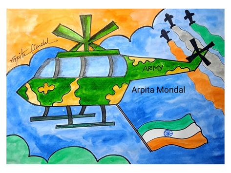 By Arpita Mondal August Drawing, Drawing In Circle, August Ideas, Class Worksheets, Basic Drawings, Drawing Classes For Kids, Independence Day Drawing, Memory Drawing, Online Painting Classes