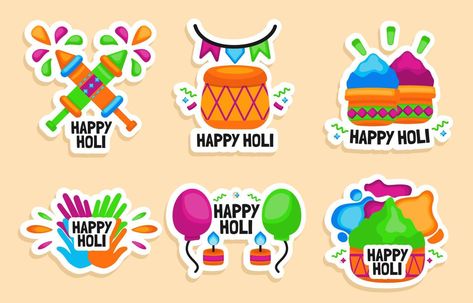 Happy Holi Sticker Happy Holi Stickers, Holi Stickers Printable, Holi Stickers, Holi Theme, Nanak Jayanti, Birthday Return Gifts, Diwali Decorations At Home, Birthday Collage, Birthday Cake Topper Printable