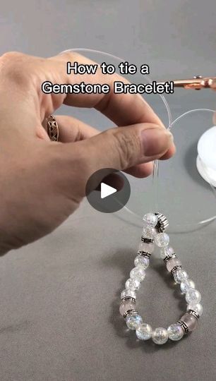 Tie A Bracelet, Secure Knot, Bracelet Knots, A Bracelet, Craft Tutorial, Bracelet Tutorial, Bracelet Crafts, Gemstone Bracelet, No Time