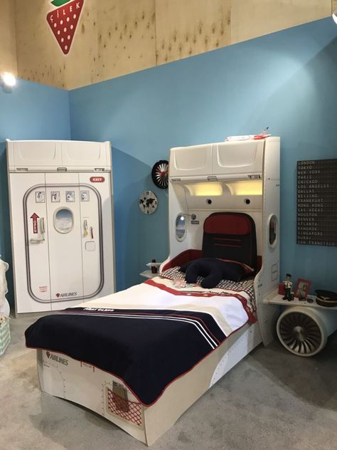 Aviation Furniture Bedroom, Aviation Bedroom, Plane Runway, Bunk Bed Wall, Airplane Bedroom, Aviation Room, Stylish Kids Room, Teenager Bedroom, Corner Furniture