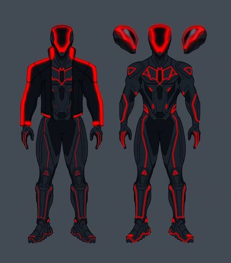 Tevin Jones | Some of my concept drawings for my Red hood X TRON design. I actually like this more than the final drawing. #tron #tronuprising… | Instagram Red Hood Suit Design, Tron Art, Red Hood Cosplay, Spiderman Poses, Superhero Books, Drawing Disney, Armadura Cosplay, Combat Clothes, Neon Noir