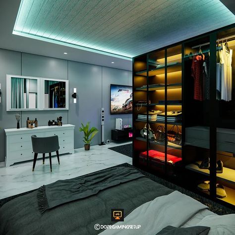 Luxurious Master Bedrooms, Neon Room Decor, Apartments Exterior, Tiny House Luxury, Boys Bedroom Makeover, Beautiful Bedrooms Master, Luxury Room Bedroom, Tiny House Loft, Custom Home Plans