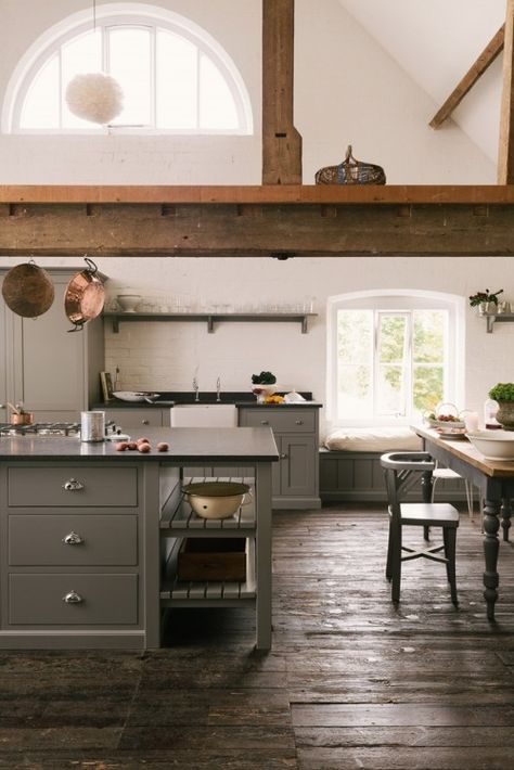 Modern Farmhouse Dining Room Decor, Classic Kitchen Cabinets, Kitchen Loft, Farmhouse Dining Rooms Decor, Modern Farmhouse Dining Room, Devol Kitchens, Teal Kitchen, Loft Kitchen, Modern Farmhouse Living