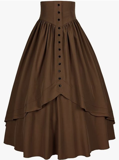 Victorian Skirt, Button Skirt, Medieval Dress, Victoria Dress, Skirt Vintage, Cotton Skirt, Gothic Lolita, Looks Vintage, Types Of Skirts