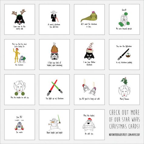 'Come Over To The Merry Side' Star Wars Christmas Card Star Wars Christmas Card, Star Wars Christmas Cards, Xmas Doodles, Funny Christmas Cards Diy, Christmas Star Wars, Funny Christmas Puns, Christmas Greetings Quotes, Christmas Puns, Star Wars Diy